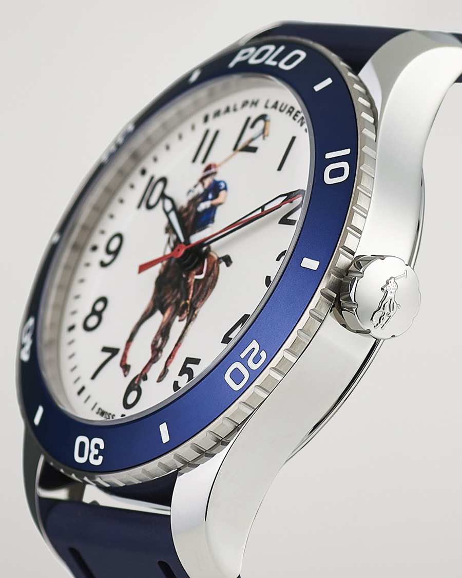 Homme | Polo Ralph Lauren 42mm Automatic Pony Player White Dial/Blue Bezel | Polo Ralph Lauren | 42mm Automatic Pony Player White Dial/Blue Bezel