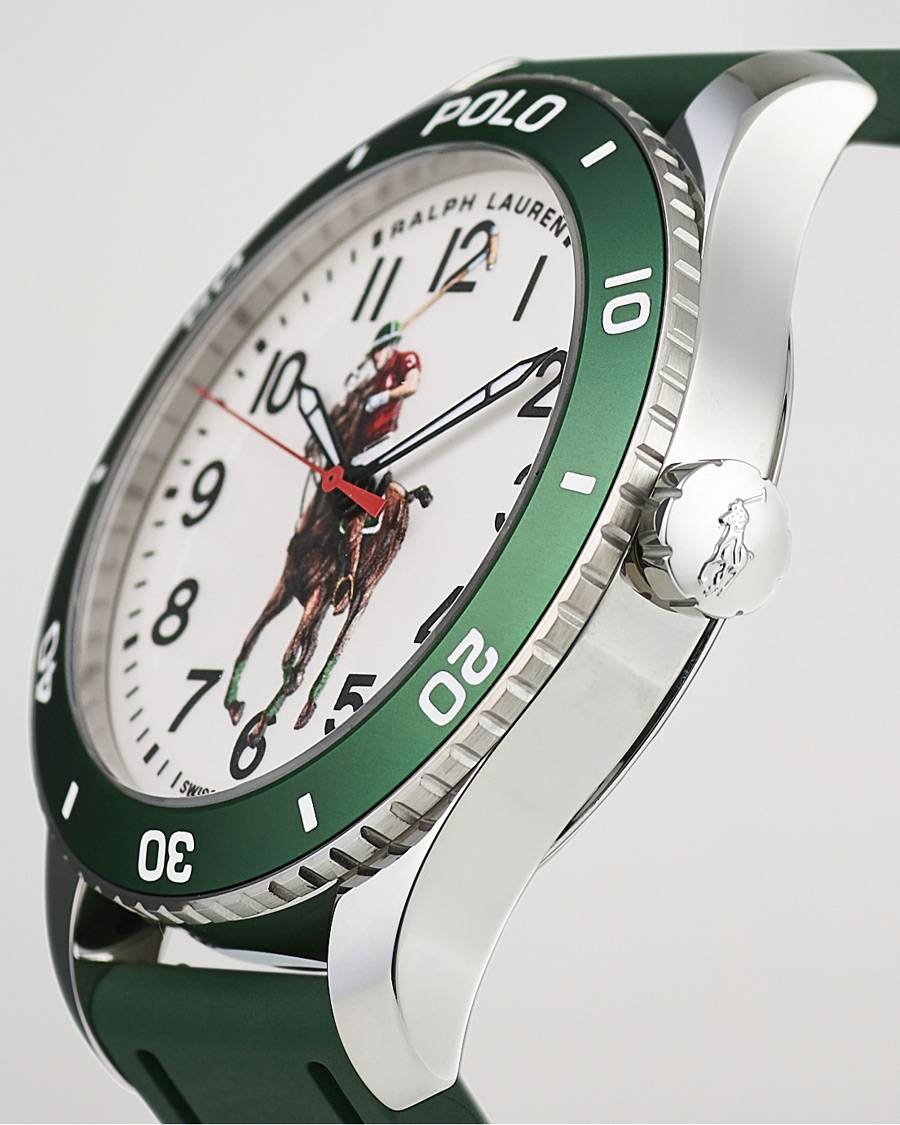 Homme | Polo Ralph Lauren 42mm Automatic Pony Player White Dial/Green Bezel | Polo Ralph Lauren | 42mm Automatic Pony Player White Dial/Green Bezel