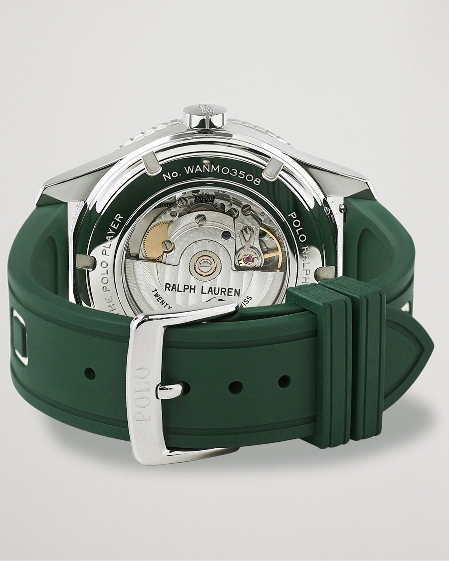 Homme | Polo Ralph Lauren 42mm Automatic Pony Player White Dial/Green Bezel | Polo Ralph Lauren | 42mm Automatic Pony Player White Dial/Green Bezel