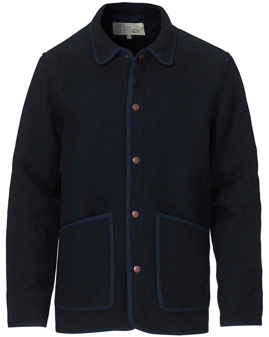 Homme | Manteaux Et Vestes | Nudie Jeans | Fred Boiled Wool Jacket Navy