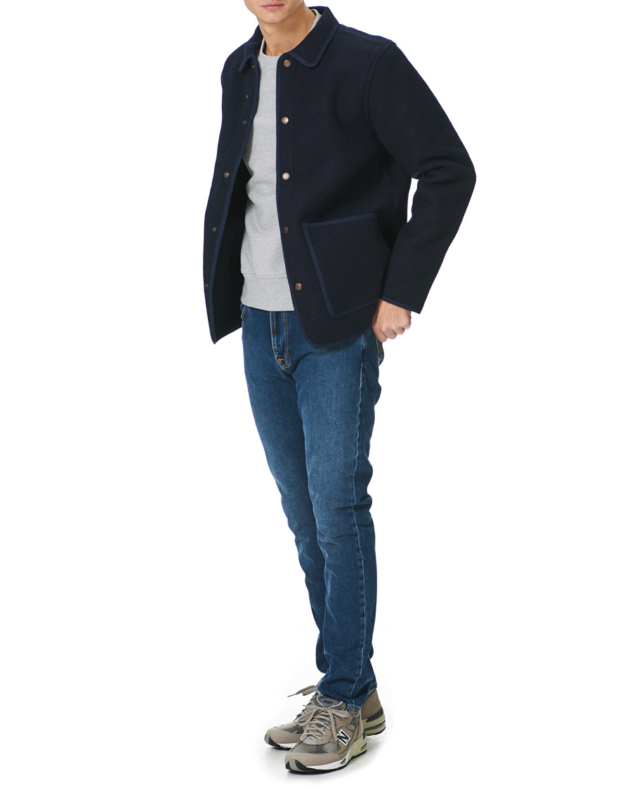 Homme | Manteaux Et Vestes | Nudie Jeans | Fred Boiled Wool Jacket Navy