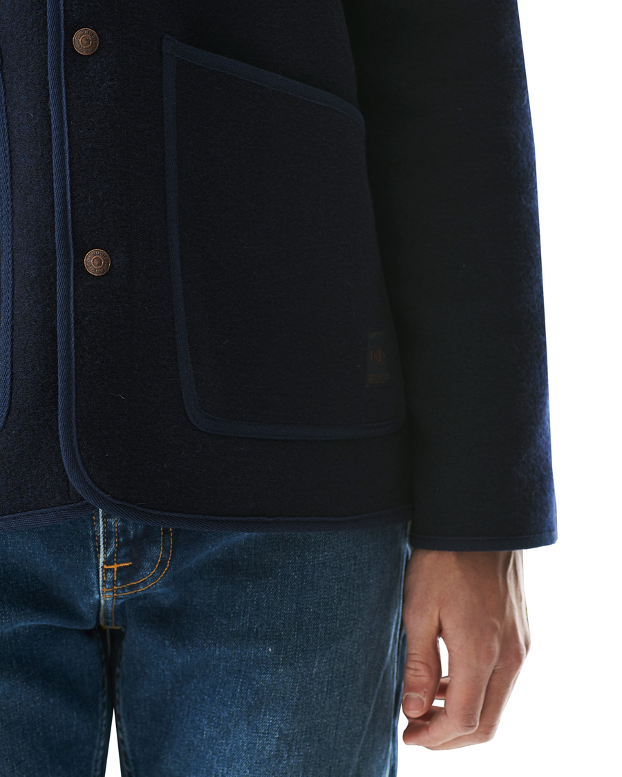 Homme | Manteaux Et Vestes | Nudie Jeans | Fred Boiled Wool Jacket Navy