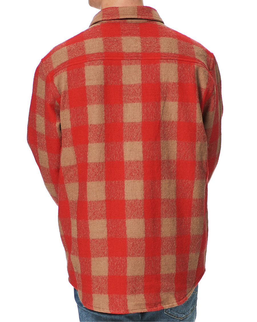 Homme | Chemises | J.Lindeberg | Gingham Wool Loose Fit Overshirt Red Bell