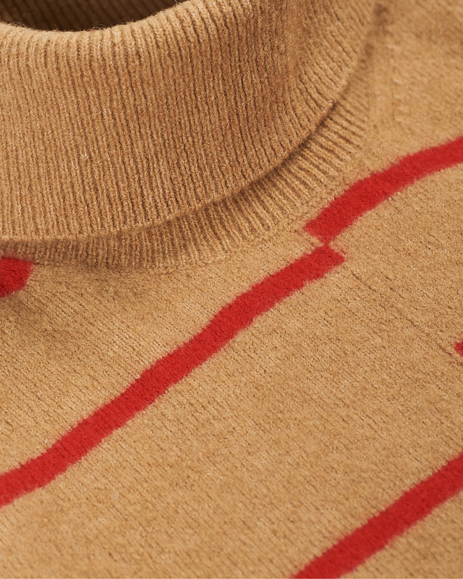 Homme | Pulls Et Tricots | J.Lindeberg | Floyd Striped Yak Blend Rollneck Tiger Brown