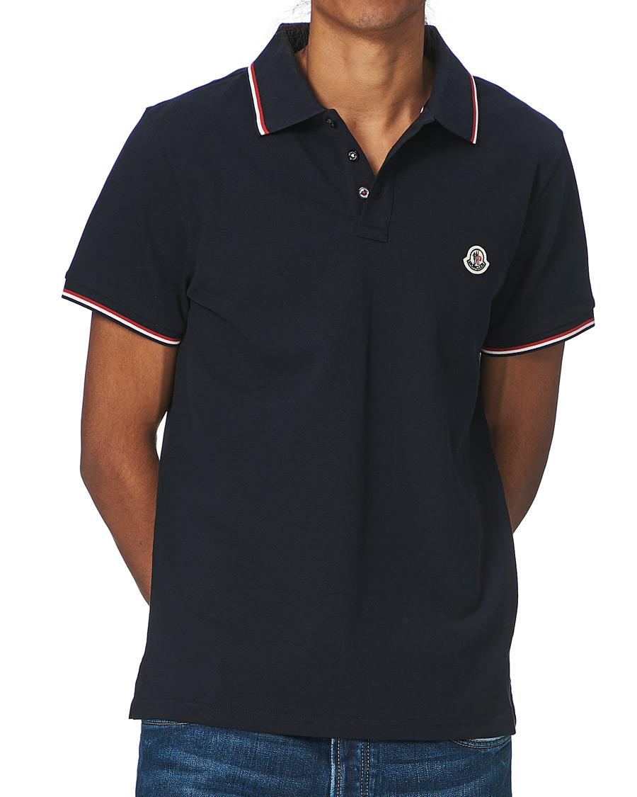 Homme | Polos | Moncler | Logo Tipped Polo Dark Blue