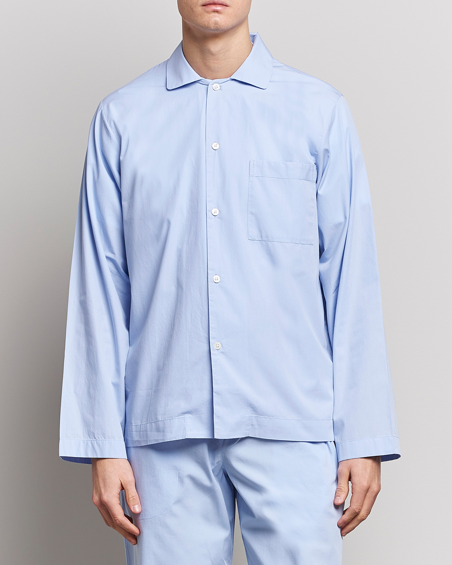 Homme | Cadeaux De Noël | Tekla | Poplin Pyjama Shirt Light Blue