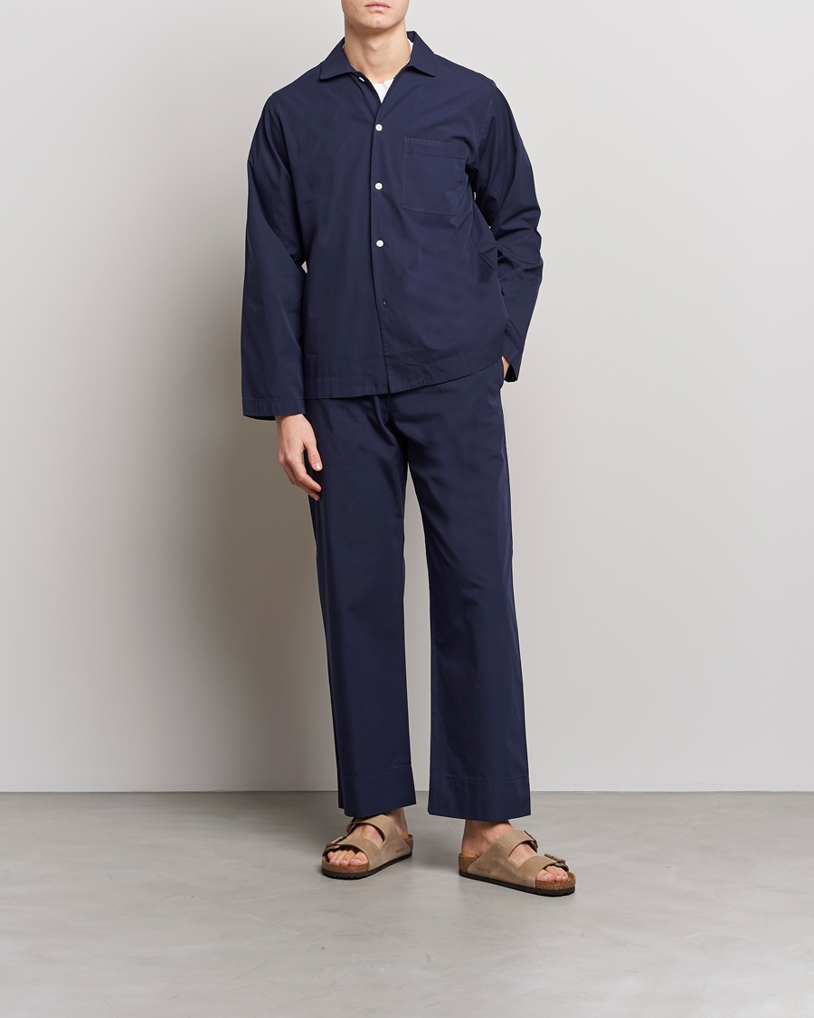 Homme | Peignoirs Et Pyjamas | Tekla | Poplin Pyjama Shirt True Navy