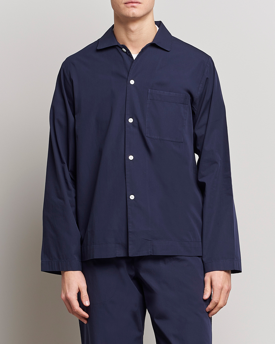 Homme | Hauts De Pyjama | Tekla | Poplin Pyjama Shirt True Navy