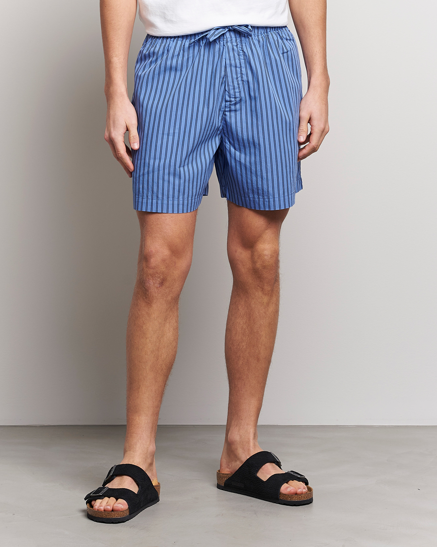 Homme | Bas De Pyjama | Tekla | Poplin Pyjama Shorts Boro Stripes