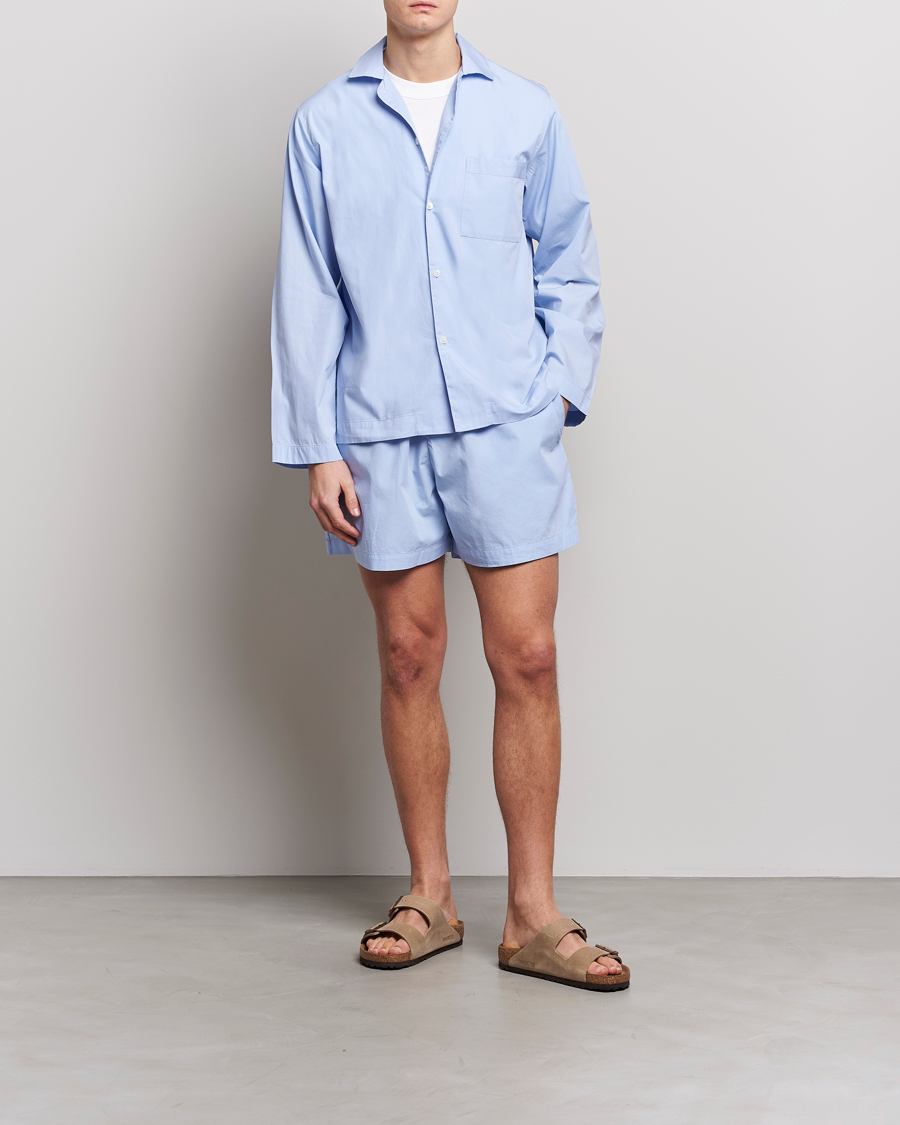 Homme | Tekla Poplin Pyjama Shorts Light Blue | Tekla | Poplin Pyjama Shorts Light Blue
