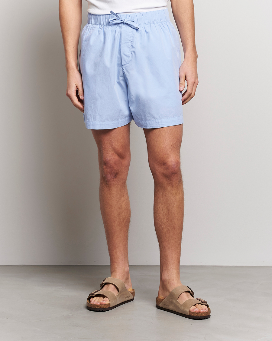 Homme | Tekla Poplin Pyjama Shorts Light Blue | Tekla | Poplin Pyjama Shorts Light Blue