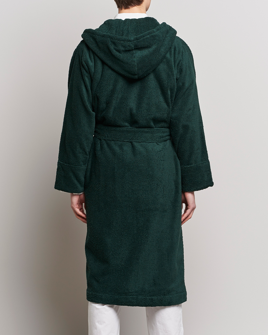 Homme | Peignoirs Et Pyjamas | Tekla | Organic Terry Hooded Bathrobe Forest Green