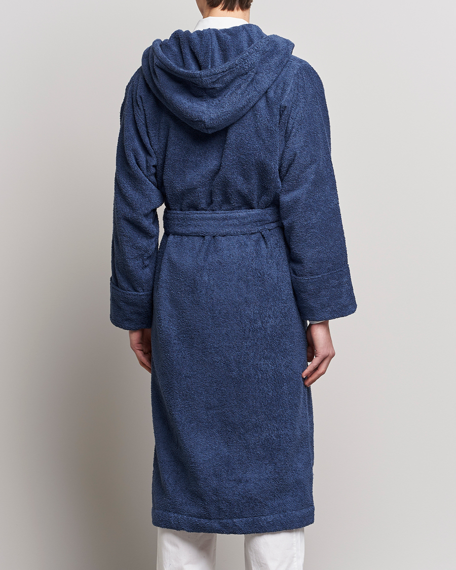 Homme | Peignoirs Et Pyjamas | Tekla | Organic Terry Hooded Bathrobe Navy