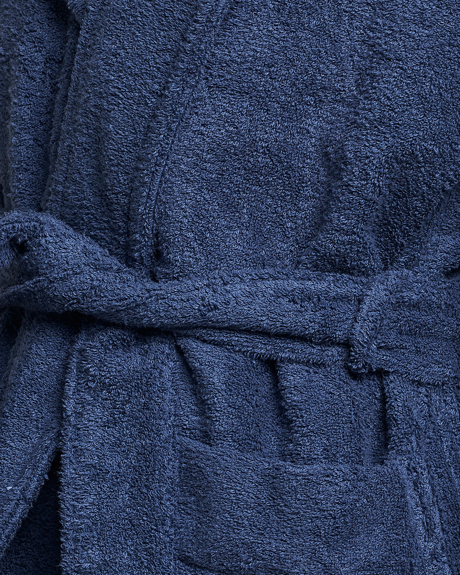 Homme | Peignoirs Et Pyjamas | Tekla | Organic Terry Hooded Bathrobe Navy