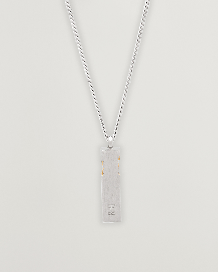 Homme | Tom Wood Mined Cube Pendant Necklace Silver | Tom Wood | Mined Cube Pendant Necklace Silver