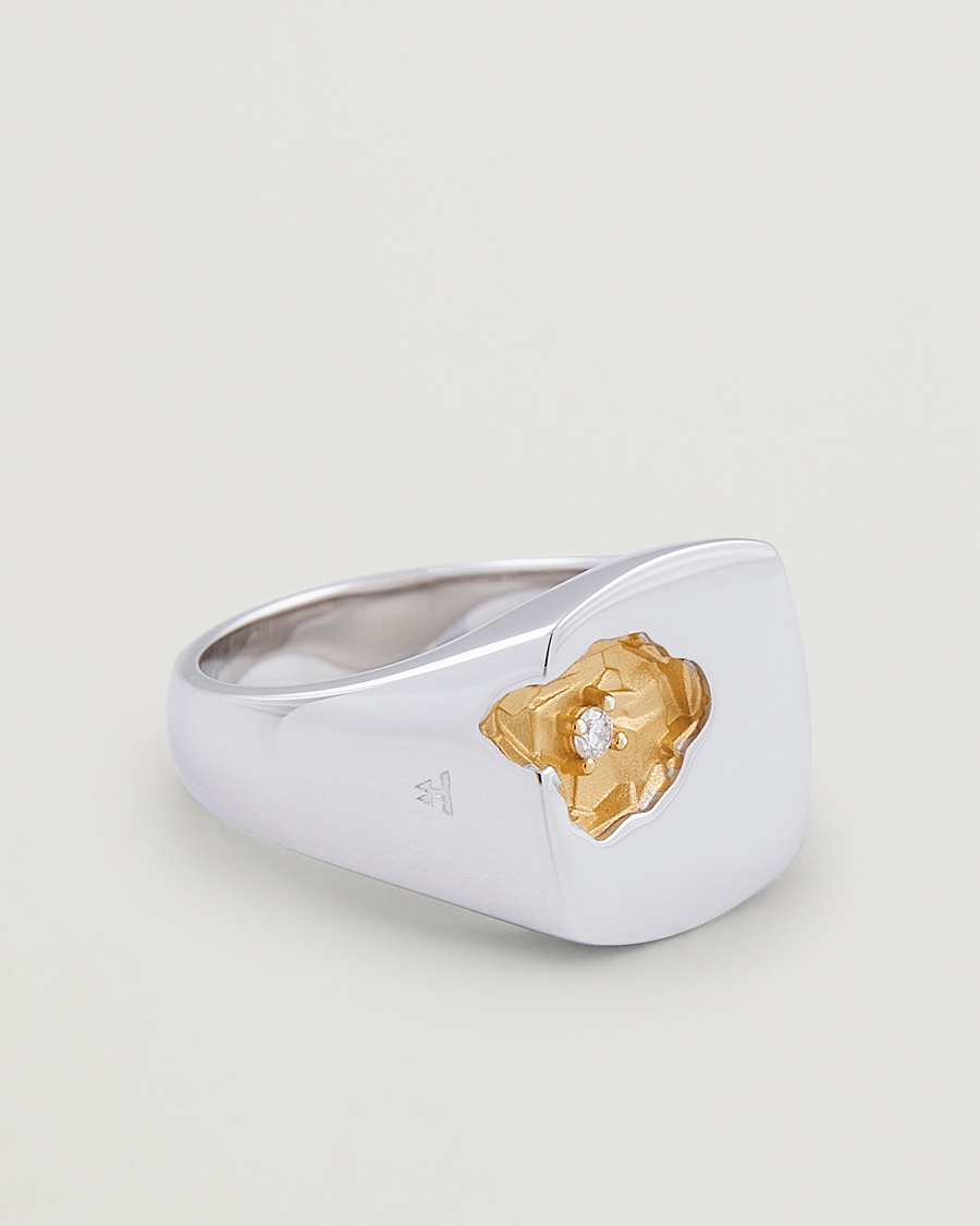 Homme | Tom Wood Mined Ring Large Diamond Silver | Tom Wood | Mined Ring Large Diamond Silver