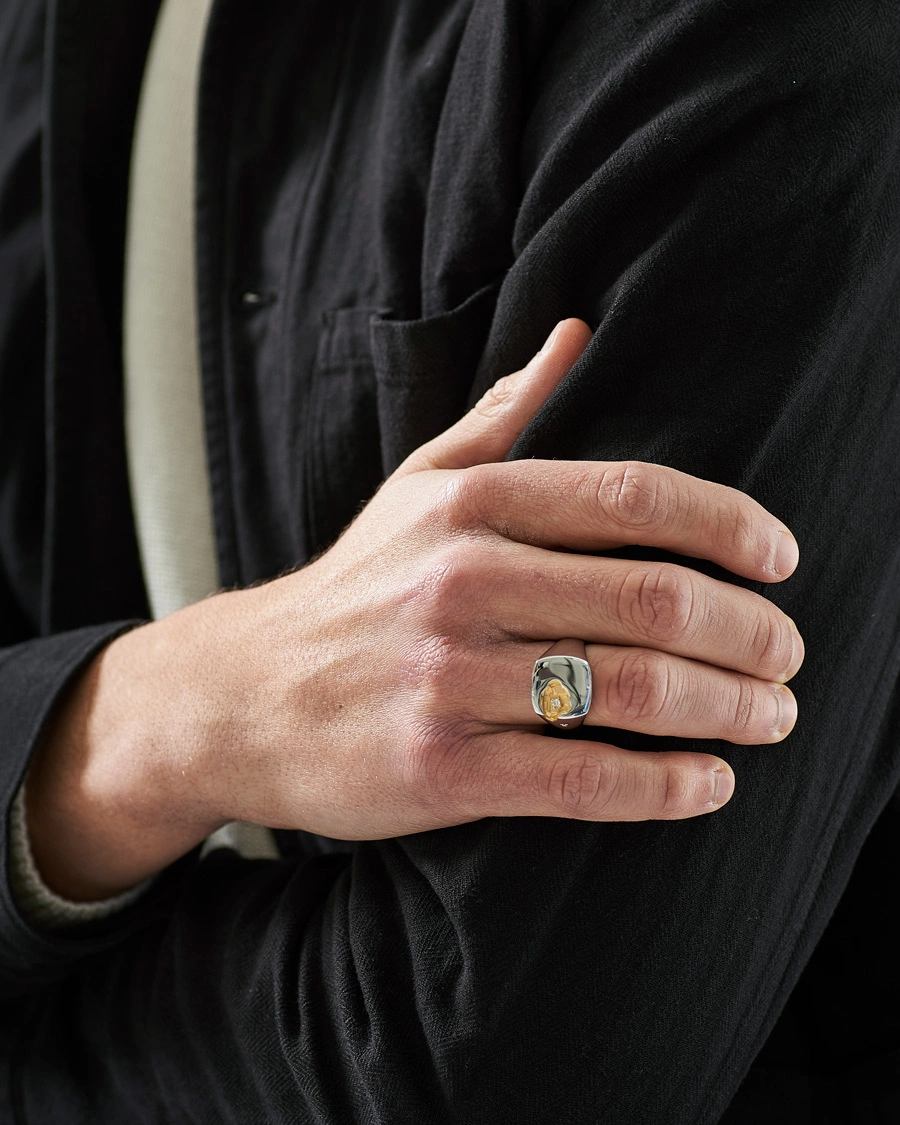 Homme | Contemporary Creators | Tom Wood | Mined Ring Large Diamond Silver