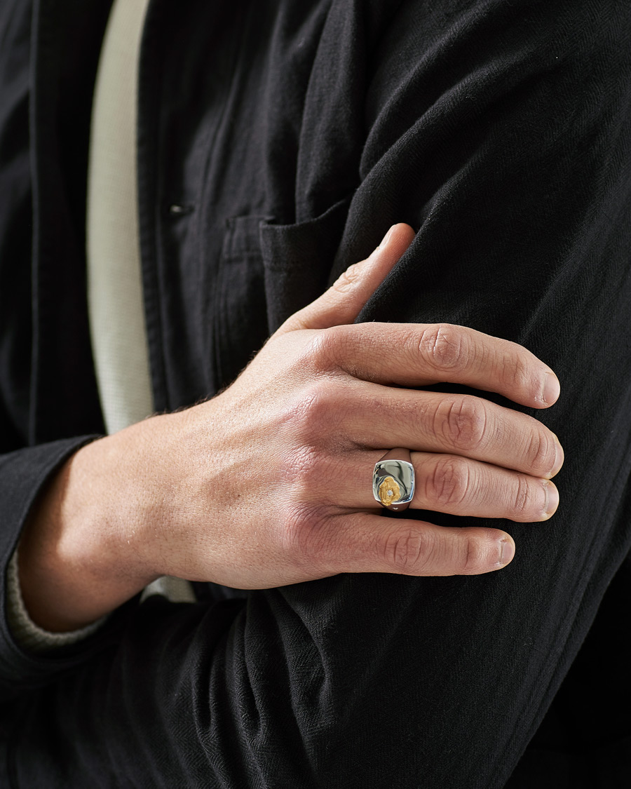 Homme | Tom Wood Mined Ring Large Diamond Silver | Tom Wood | Mined Ring Large Diamond Silver
