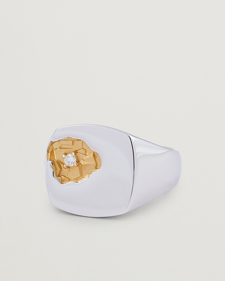 Homme | Tom Wood Mined Ring Large Diamond Silver | Tom Wood | Mined Ring Large Diamond Silver