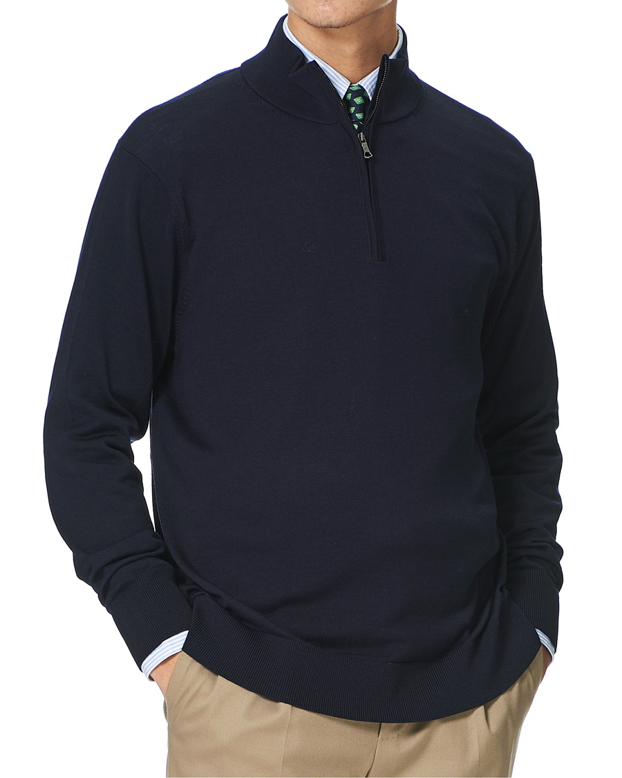 Homme | Pulls Et Tricots | Brooks Brothers | Washable Merino Wool Half Zip Navy