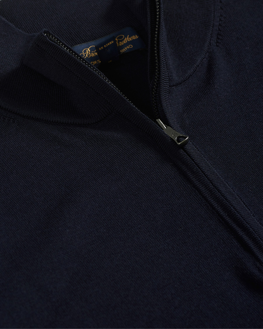 Homme | Pulls Et Tricots | Brooks Brothers | Washable Merino Wool Half Zip Navy