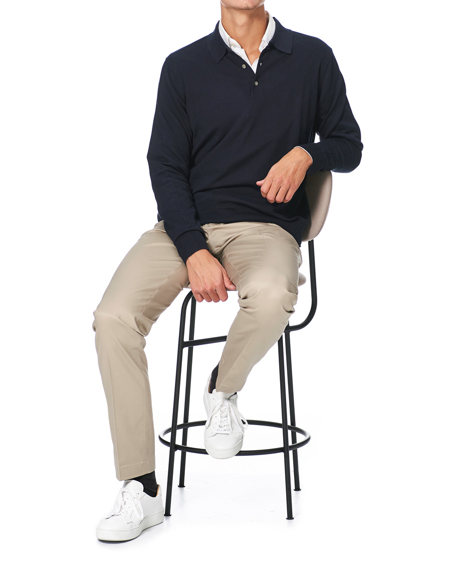 Homme | Pulls Et Tricots | Brooks Brothers | Cotton/Silk Knitted Polo Navy