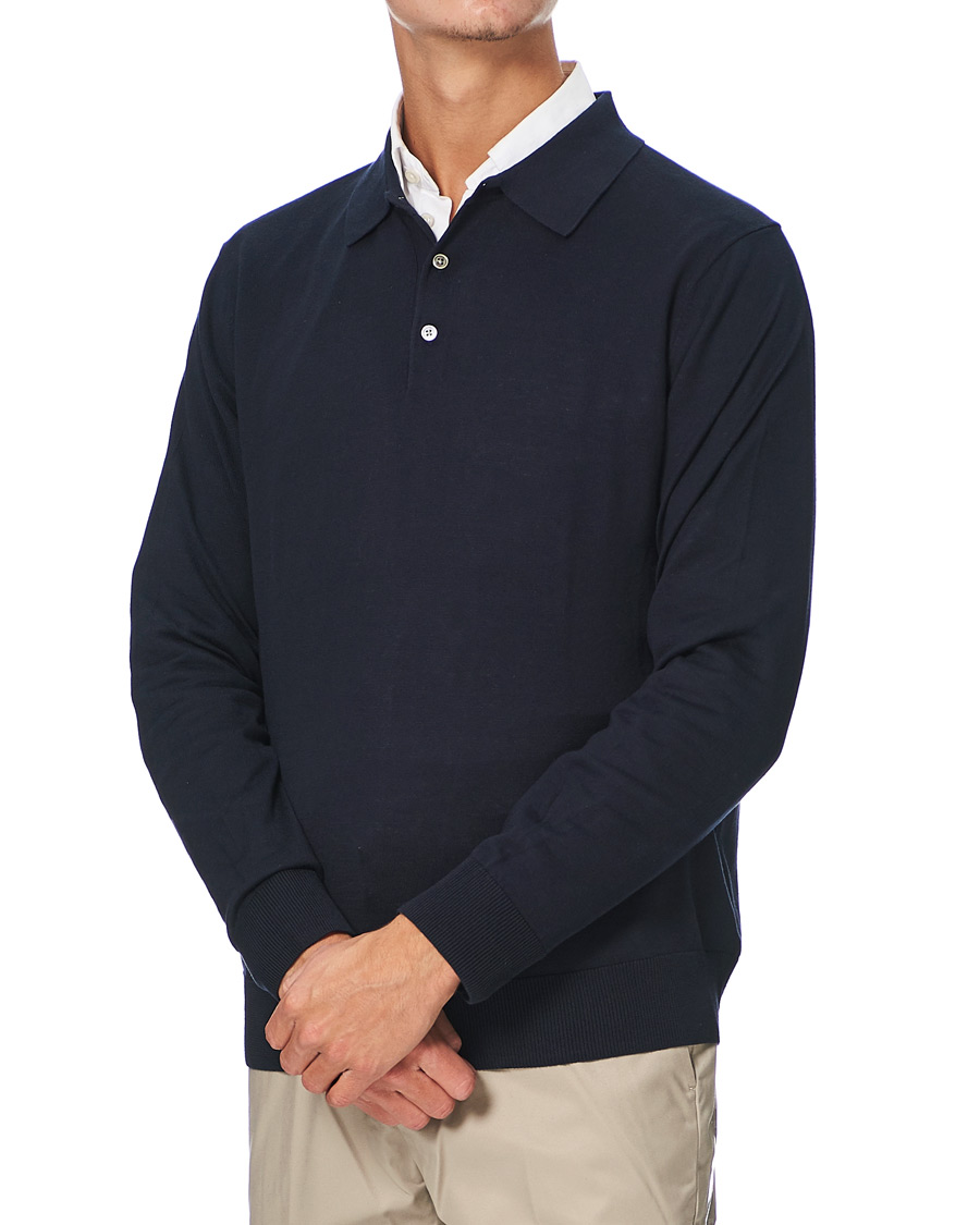 Homme | Pulls Et Tricots | Brooks Brothers | Cotton/Silk Knitted Polo Navy
