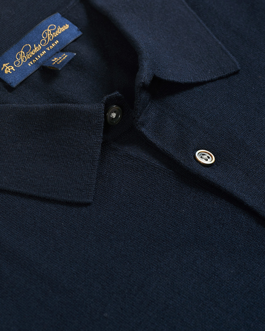 Homme | Pulls Et Tricots | Brooks Brothers | Cotton/Silk Knitted Polo Navy