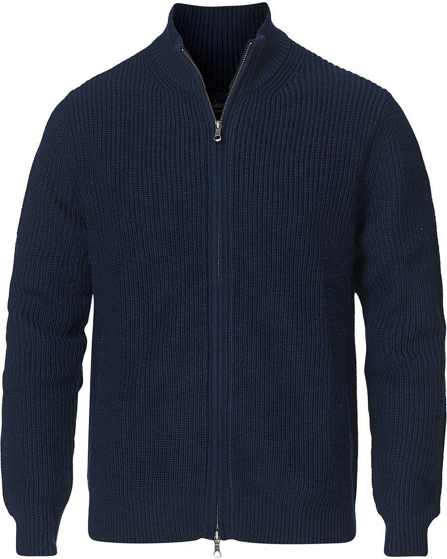 Homme | Pulls Et Tricots | Brooks Brothers | Shaker Stitch Full Zip Navy