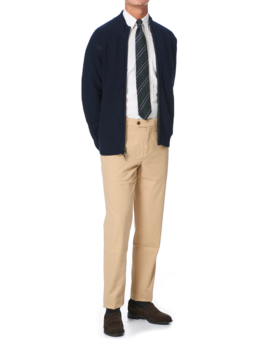 Homme | Pulls Et Tricots | Brooks Brothers | Shaker Stitch Full Zip Navy