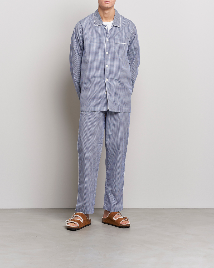 Homme | Peignoirs Et Pyjamas | Nufferton | Alf Checked Pyjama Set Blue/White