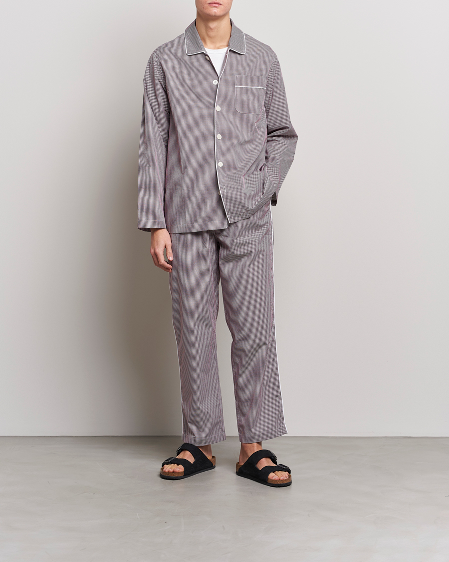 Homme | Peignoirs Et Pyjamas | Nufferton | Alf Checked Pyjama Set Brown/White