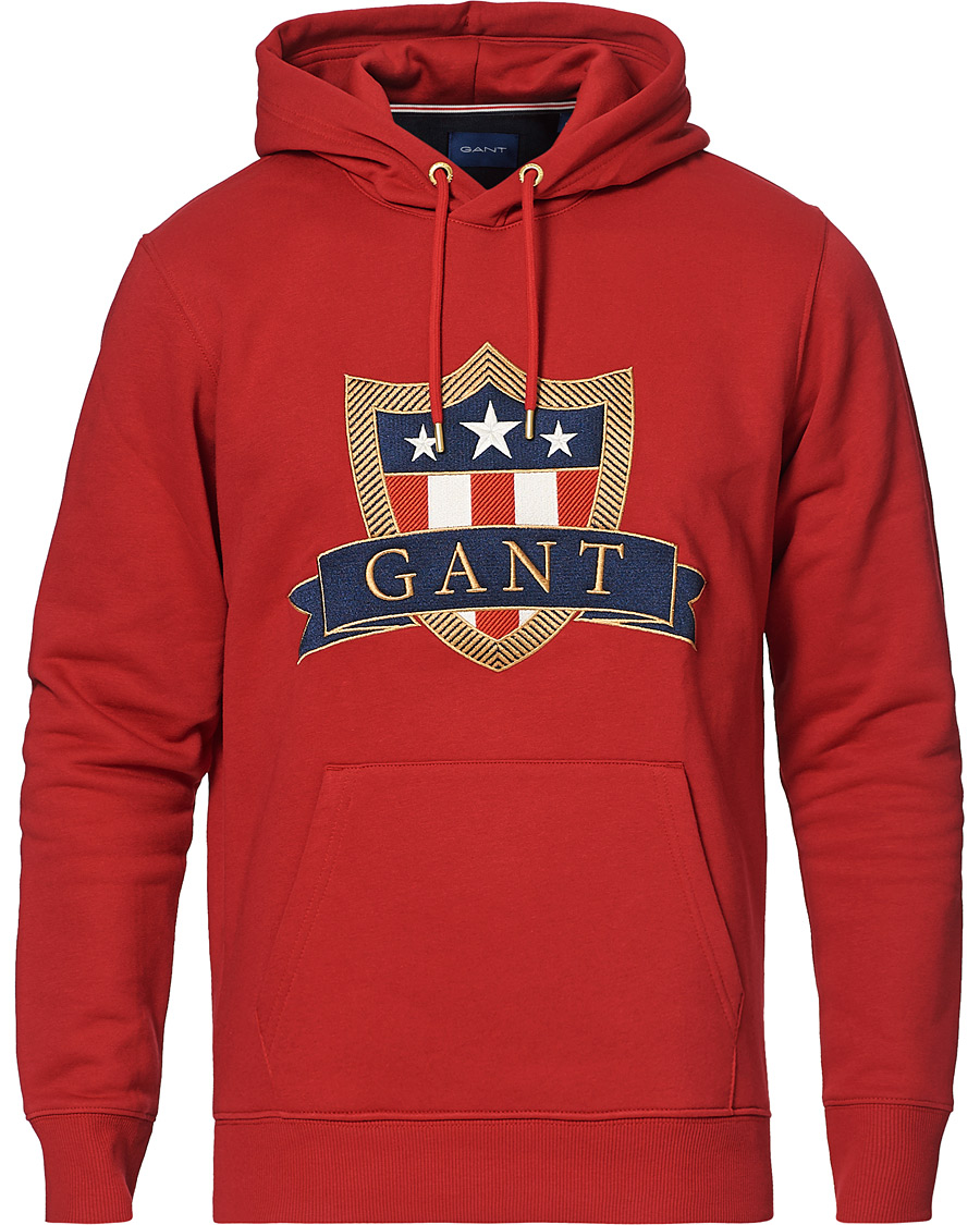 Homme | Pulls Et Tricots | GANT | Banner Shield Hoodie Equestrian Red
