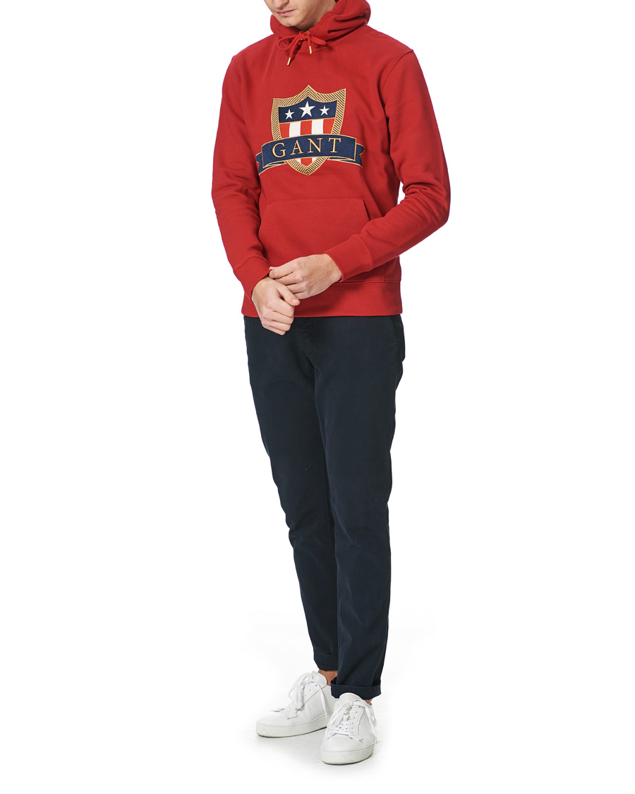 Homme | Pulls Et Tricots | GANT | Banner Shield Hoodie Equestrian Red