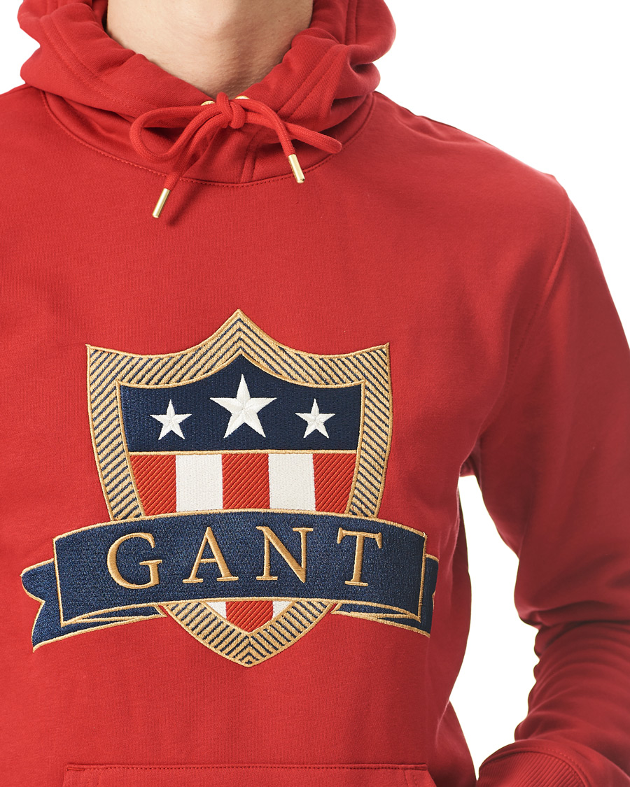Homme | Pulls Et Tricots | GANT | Banner Shield Hoodie Equestrian Red