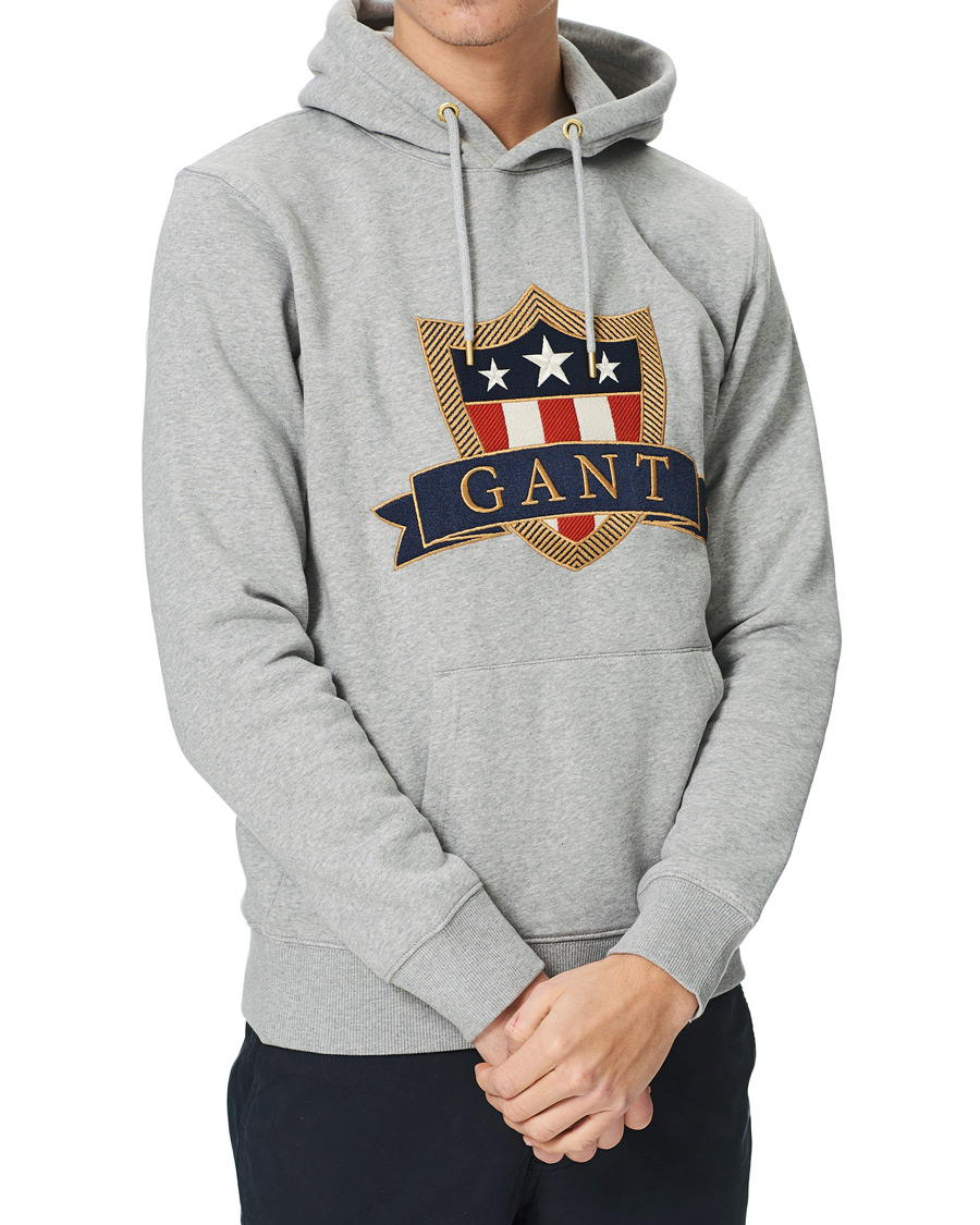 Homme | Pulls Et Tricots | GANT | Banner Shield Hoodie Grey Melange