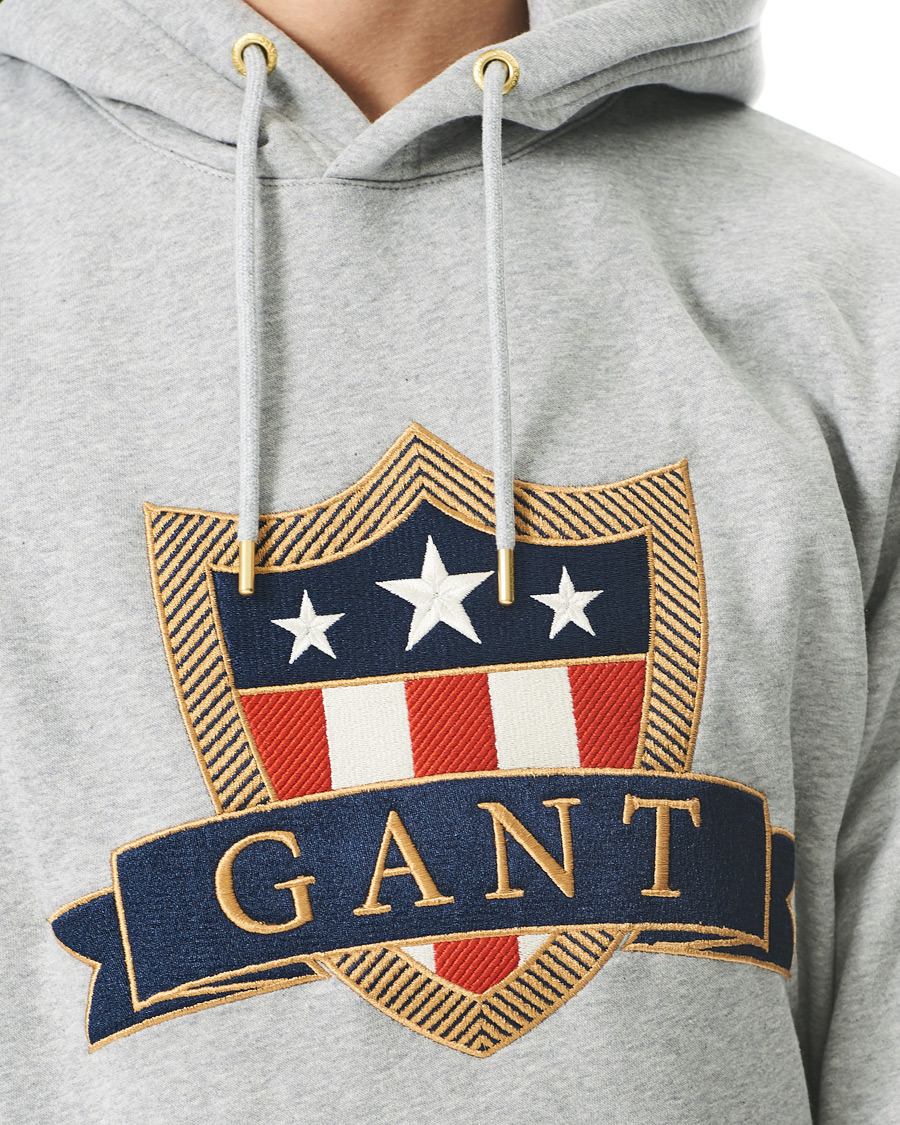 Homme | Pulls Et Tricots | GANT | Banner Shield Hoodie Grey Melange