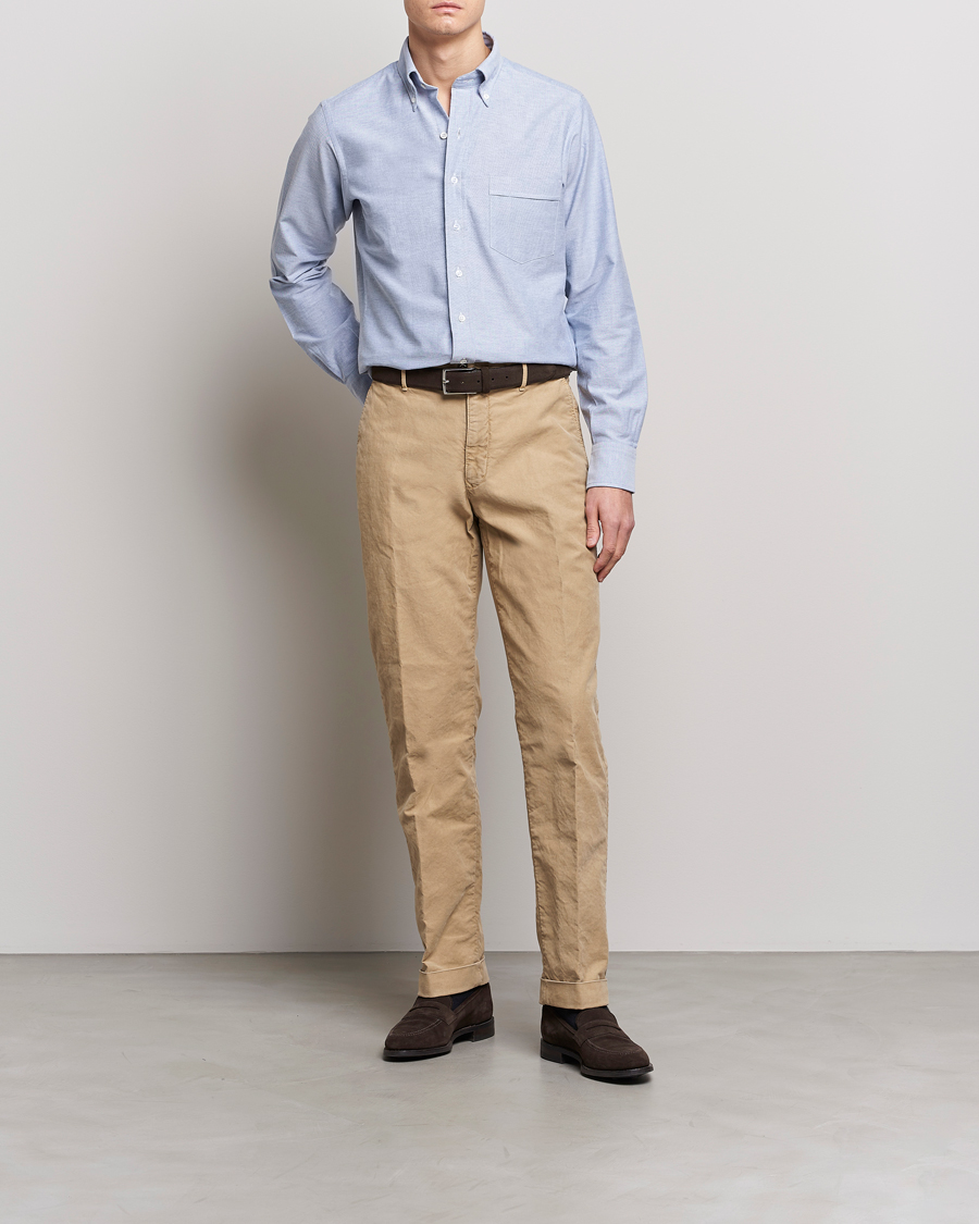 Homme | Chemises | Drake's | Button Down Oxford Shirt Blue