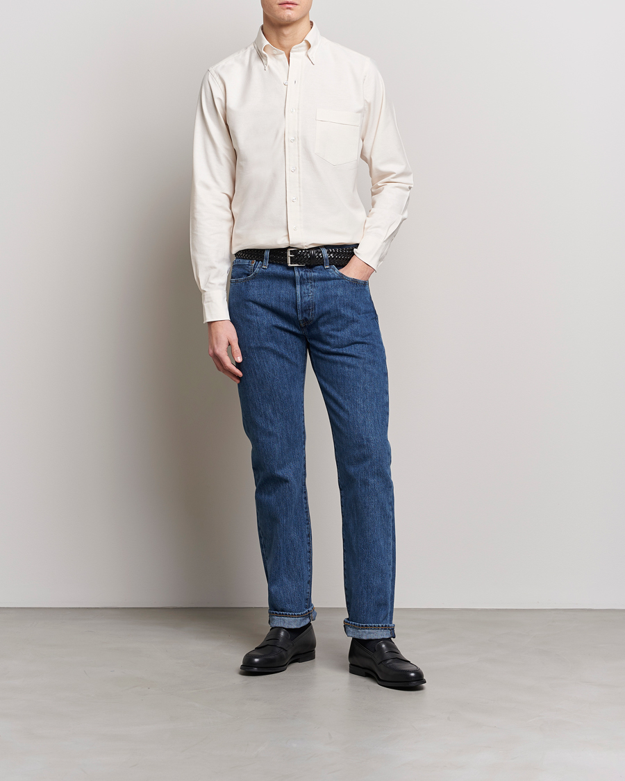 Homme | Chemises | Drake's | Button Down Oxford Shirt Cream