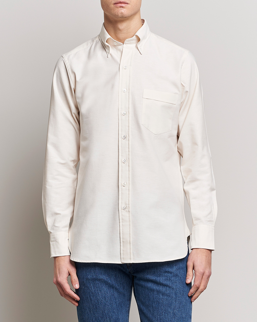 Homme | Sections | Drake\'s | Button Down Oxford Shirt Cream