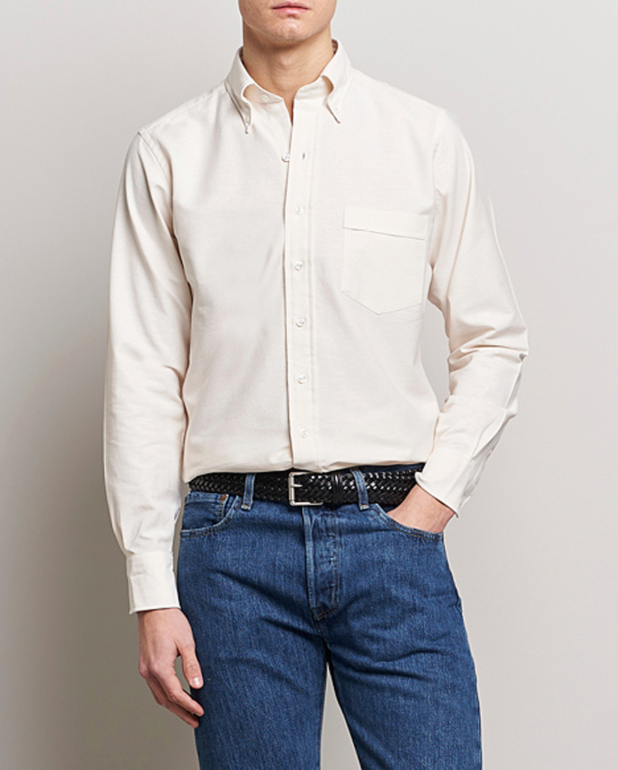 Homme | Chemises | Drake's | Button Down Oxford Shirt Cream
