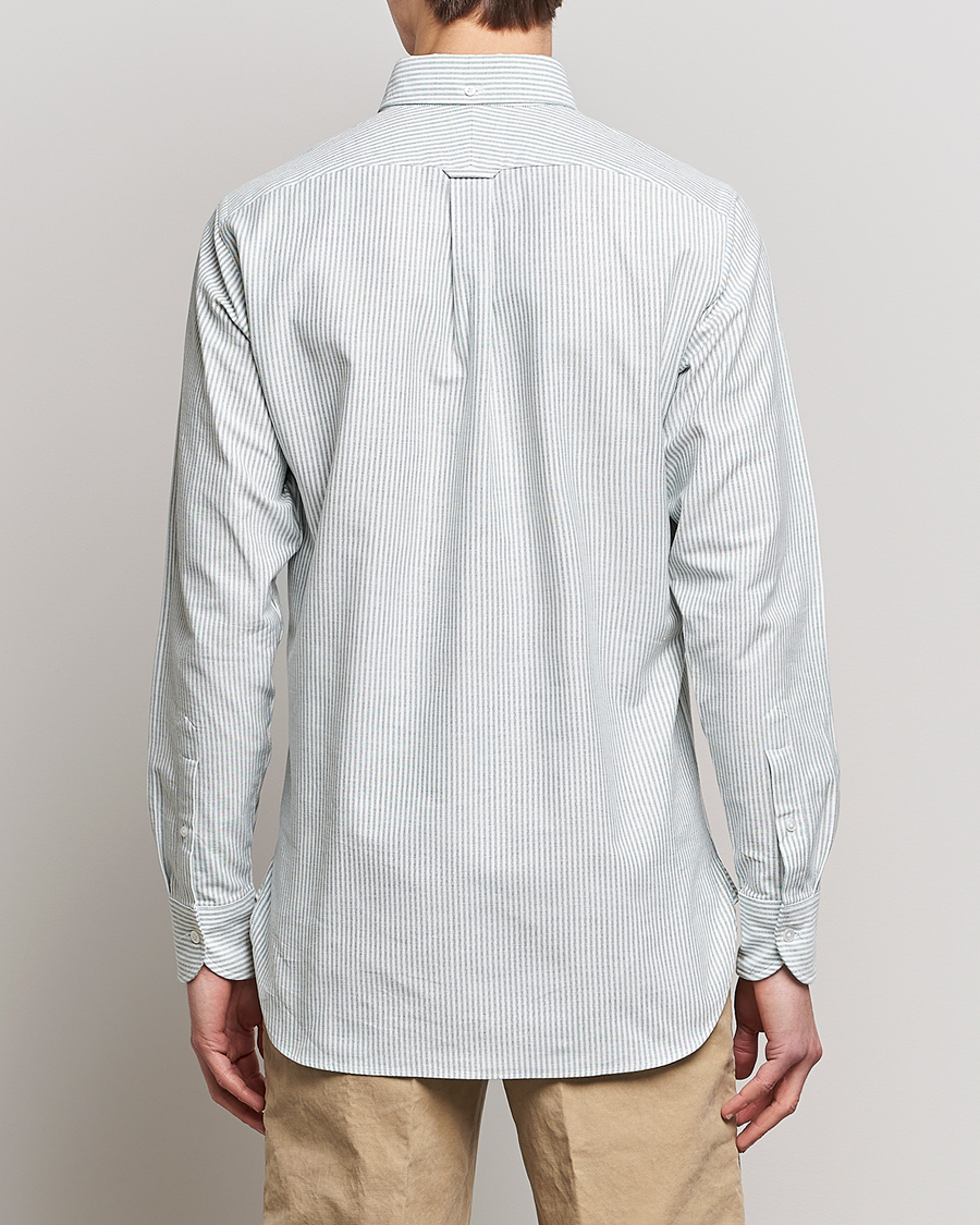 Homme | Chemises | Drake's | Striped Button Down Oxford Shirt Light Green