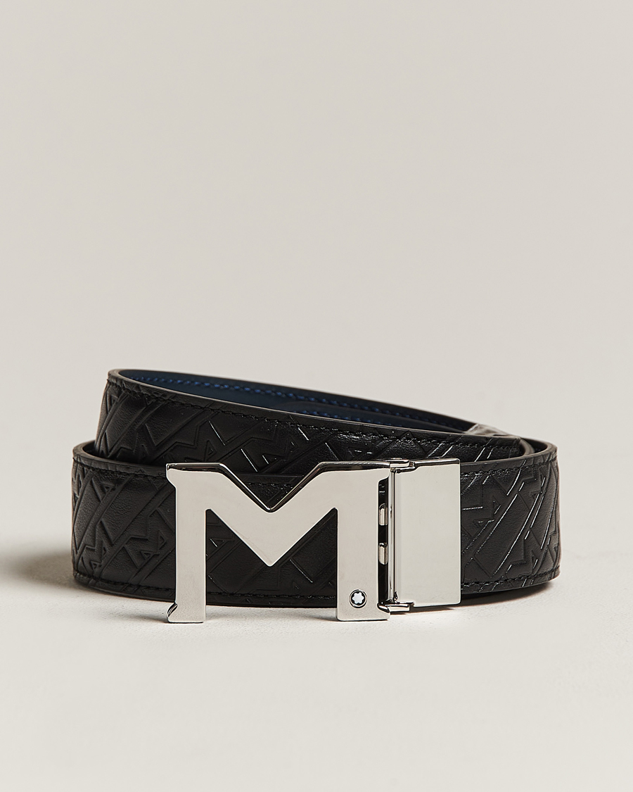 Homme | Montblanc Reversible Belt 35mm Ultra Black/Blue | Montblanc | Reversible Belt 35mm Ultra Black/Blue