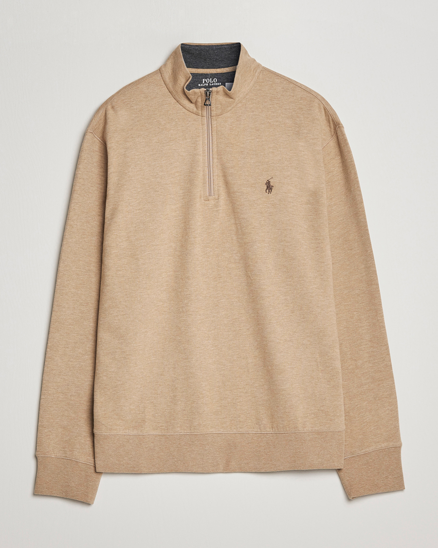 Homme | Pulls Et Tricots | Polo Ralph Lauren | Double Knit Half-Zip Sweater Café Tan Heather