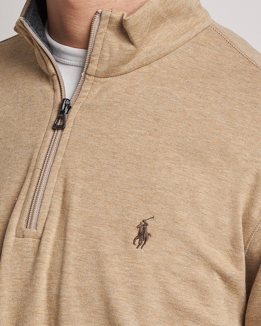Homme | Pulls Et Tricots | Polo Ralph Lauren | Double Knit Half-Zip Sweater Café Tan Heather