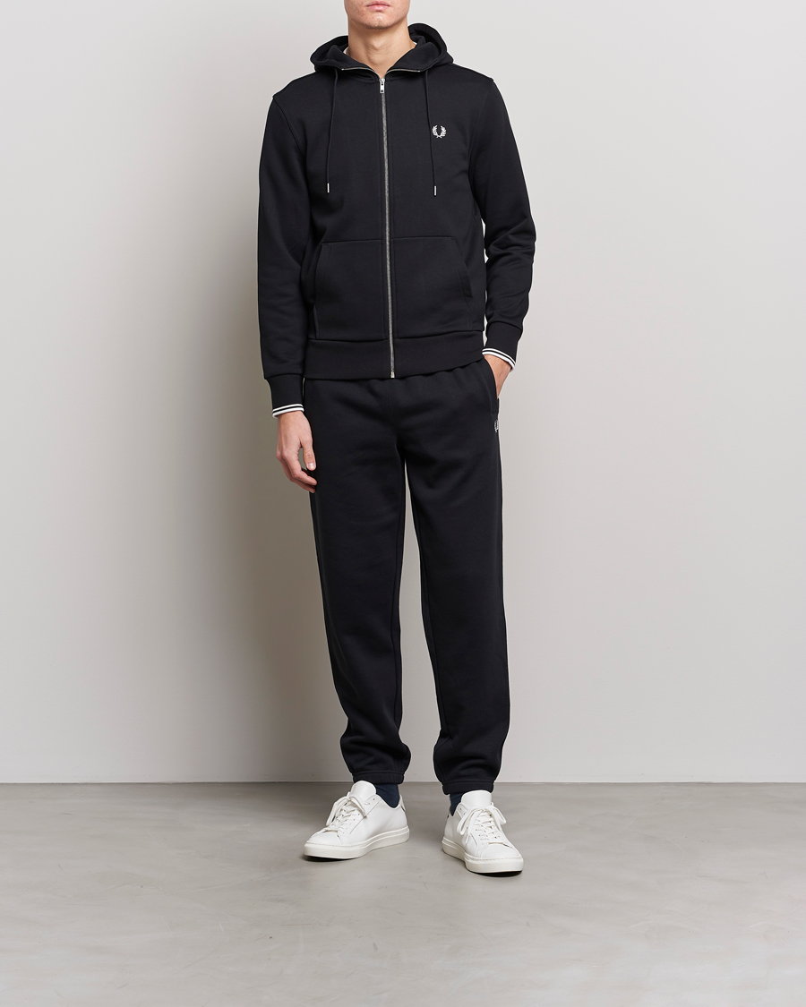 Homme | Pulls Et Tricots | Fred Perry | Full Zip Hooded Sweatshirt Black