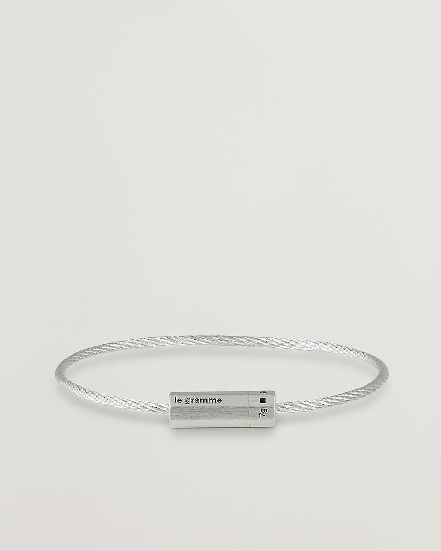 Homme | LE GRAMME Octagonal Cable Bracelet Brushed Sterling Silver 7g | LE GRAMME | Octagonal Cable Bracelet Brushed Sterling Silver 7g