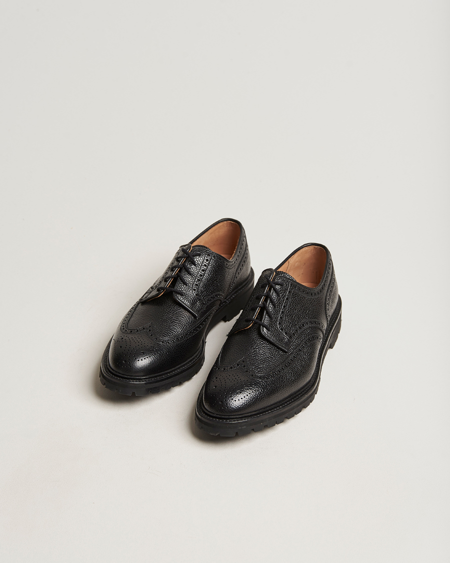 Homme | Chaussures Faites Main | Crockett & Jones | Pembroke Derbys Scotch Grain Vibram Black Calf