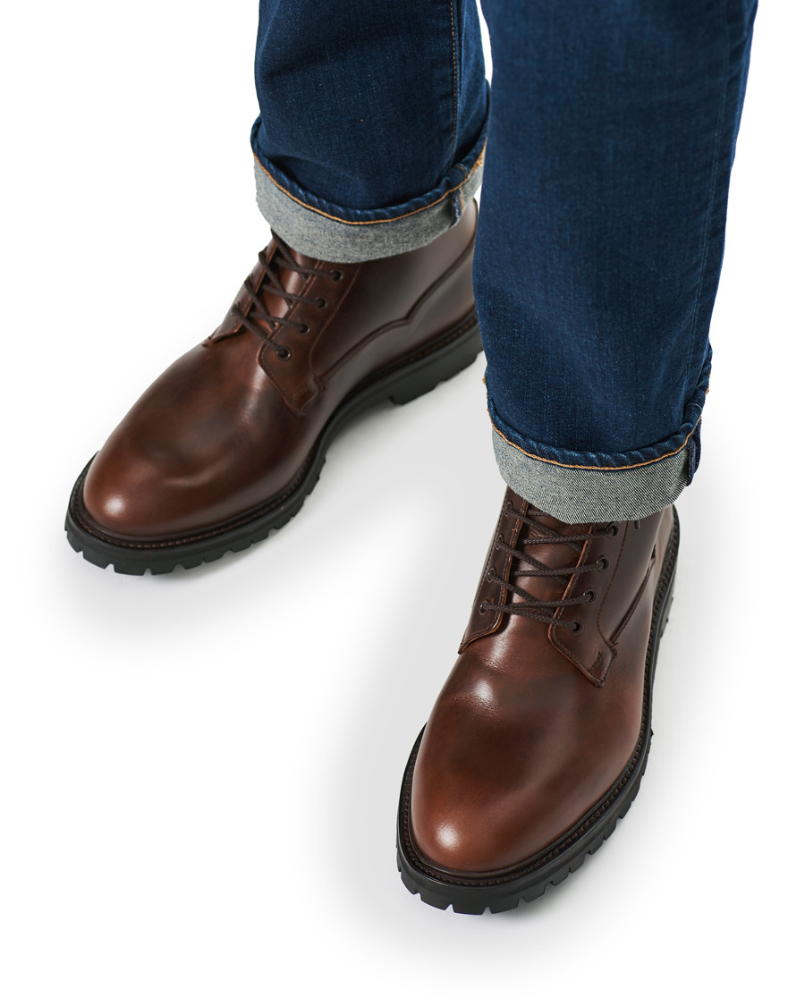 Homme | Crockett & Jones Ross Boot Vibram Sole Dark Brown Waxed Calf | Crockett & Jones | Ross Boot Vibram Sole Dark Brown Waxed Calf