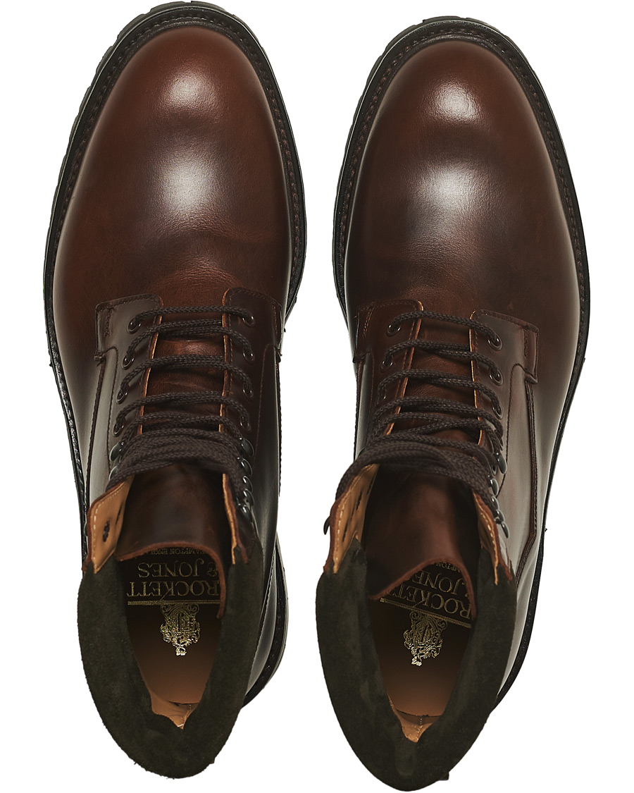 Homme | Crockett & Jones Ross Boot Vibram Sole Dark Brown Waxed Calf | Crockett & Jones | Ross Boot Vibram Sole Dark Brown Waxed Calf